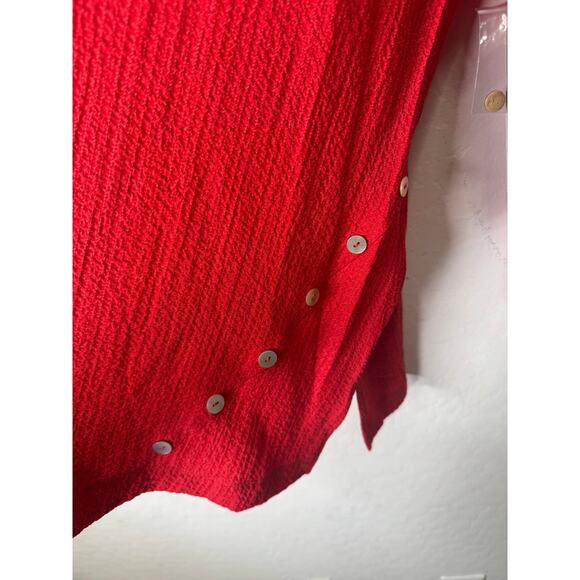 Ali Miles Womens Orange Knit Three Quarters Sleeves Scoop Neck Side Slits Sze XL - Picture 8 of 9